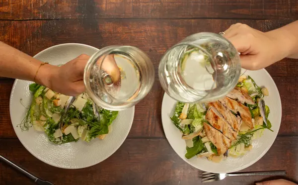 Caesar salads at lunch