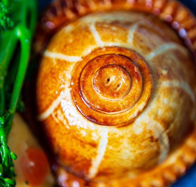 Pithivier pie - close up at The Crown at Woodbridge
