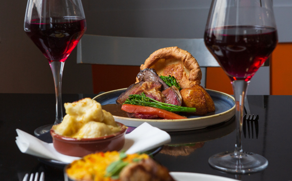 Sunday roast dish with wine