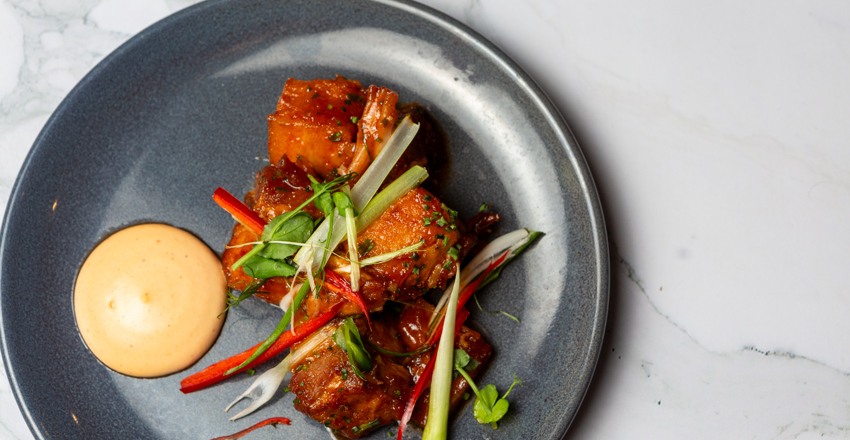 Niblets dish - pork belly with dipping sauce