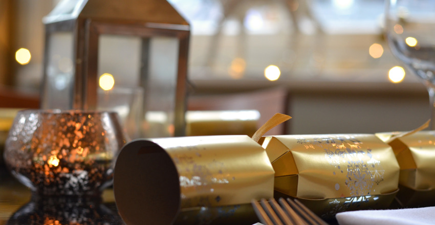 Christmas table setting at The Crown