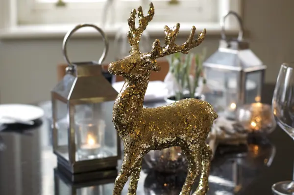 Christmas decorations on table