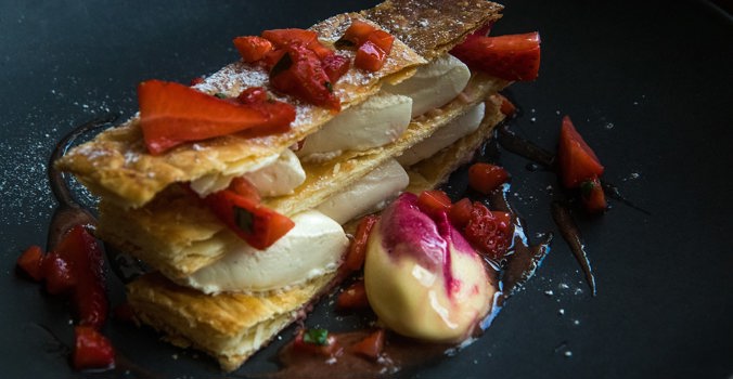 Strawberry Slice dessert, The Crown at Woodbridge