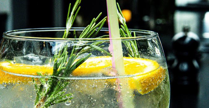 Gin and Tonic with lemon and rosemary, The Crown at Woodbridge