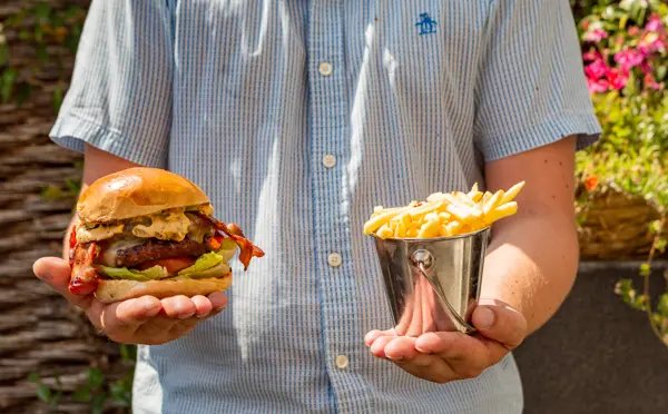 Burger and fries